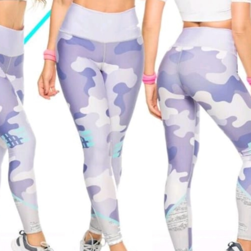 High Waist Camo Leggings Butt Lift Tummy Control Gym Yoga Stretch One Size
